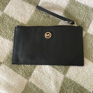 Michael Kors Black Leather Wristlet